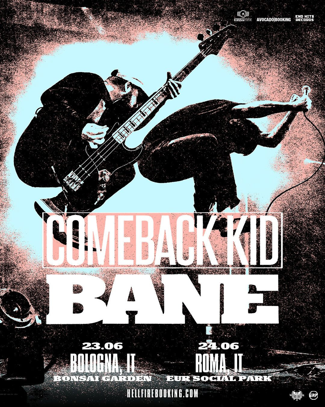 Locandina Comeback Kid e Bane Tour 2024